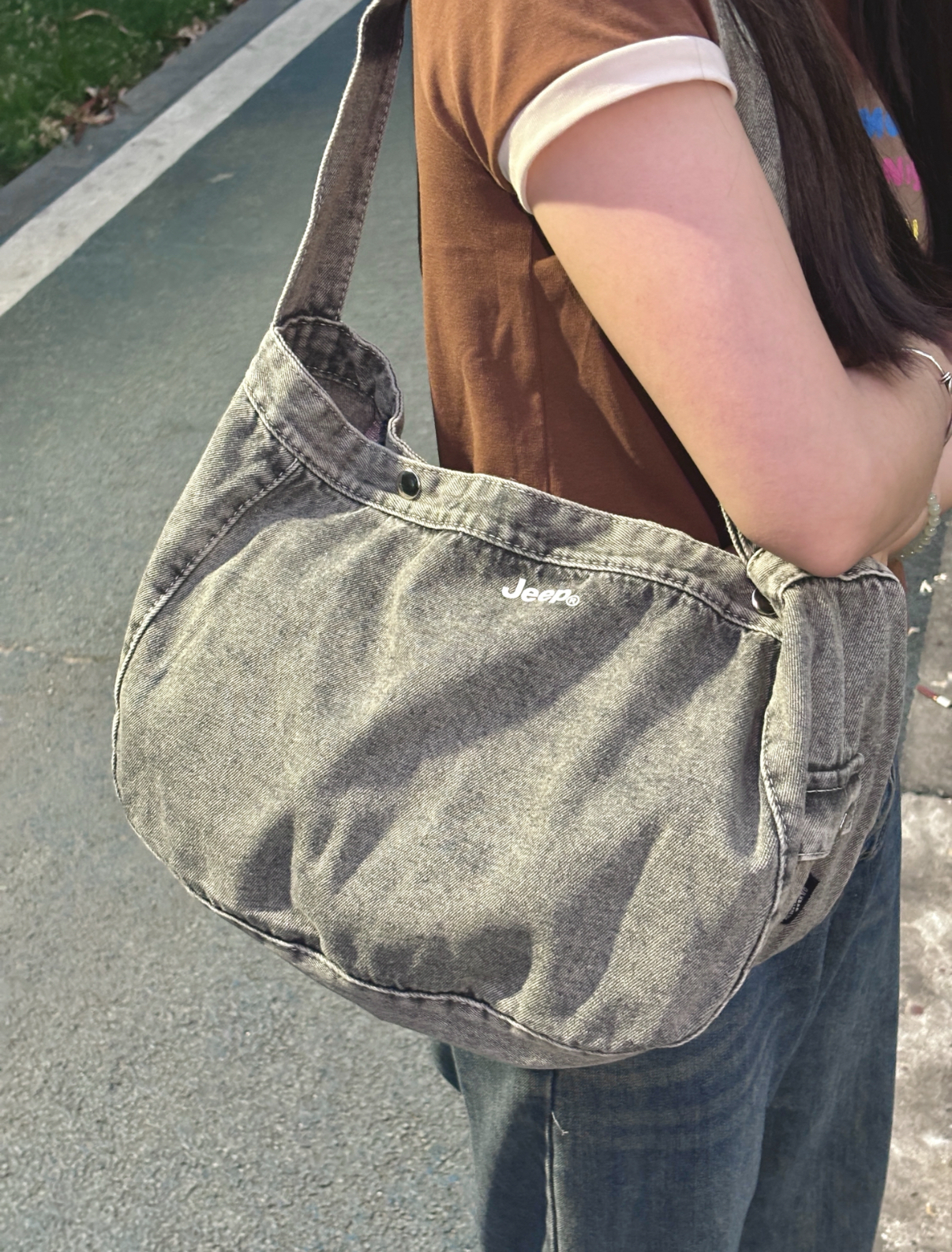 JEEP 水洗作舊牛仔帆布包 斜挎單肩包 牛仔布 托特包 單肩包 4色/預購