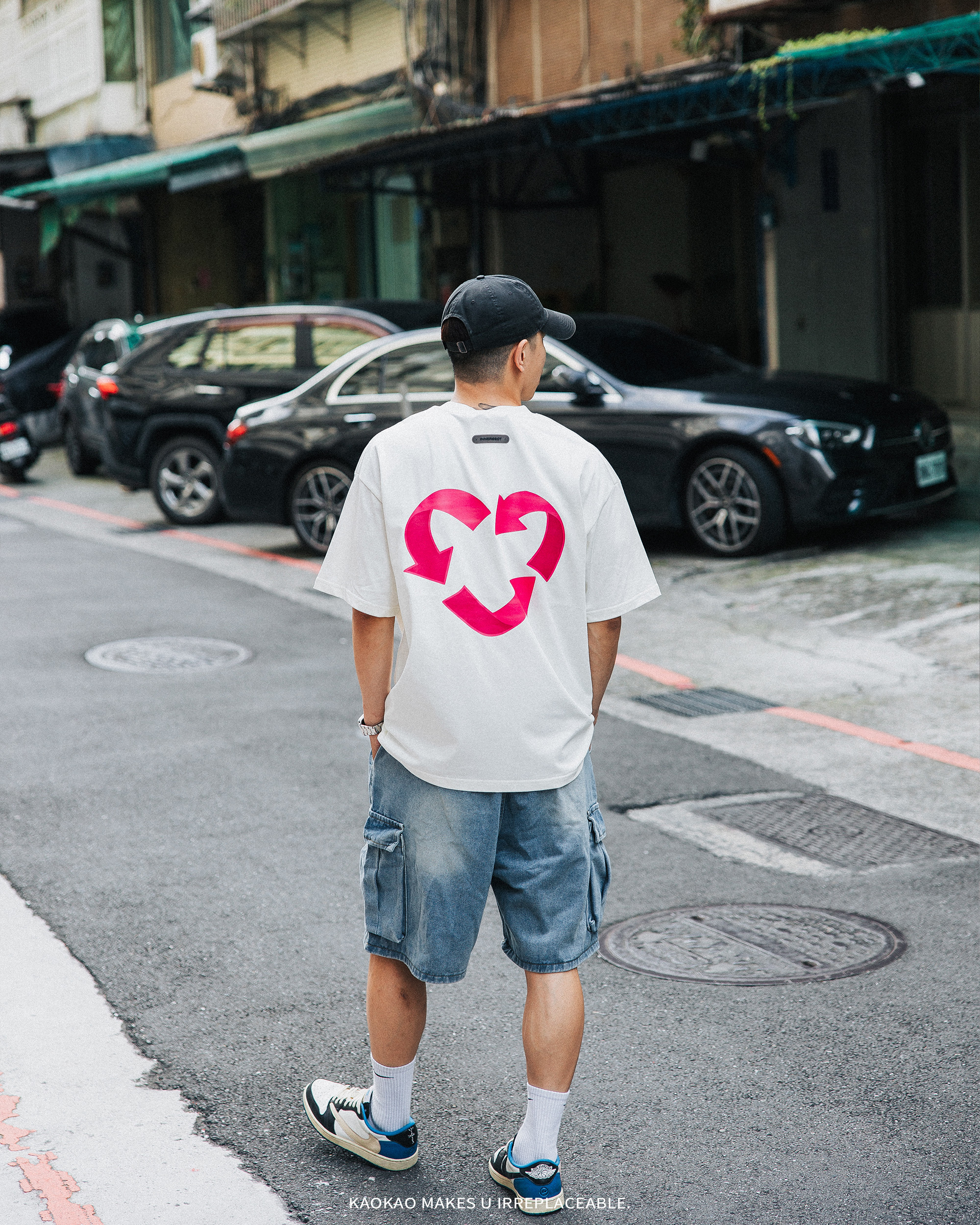 INNERSECT 三生萬物 粉色回收愛心 正反 印花短T INN25SSTTE599