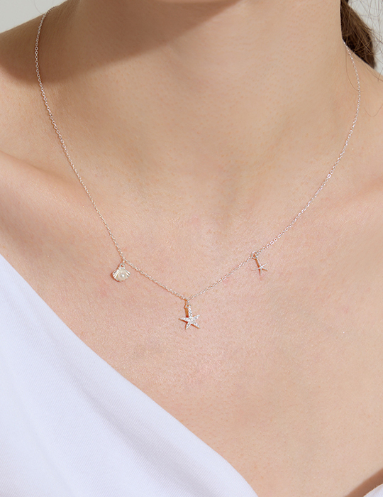 【925純銀】清新海星貝殼項鍊