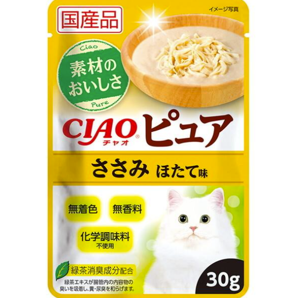 CIAO 貓濕糧 軟包系列．扇貝+雞肉30g