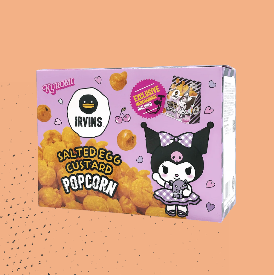 Irvins x Kuromi Salted Egg Custard Popcorn 80g + Mobile Wrist Strap