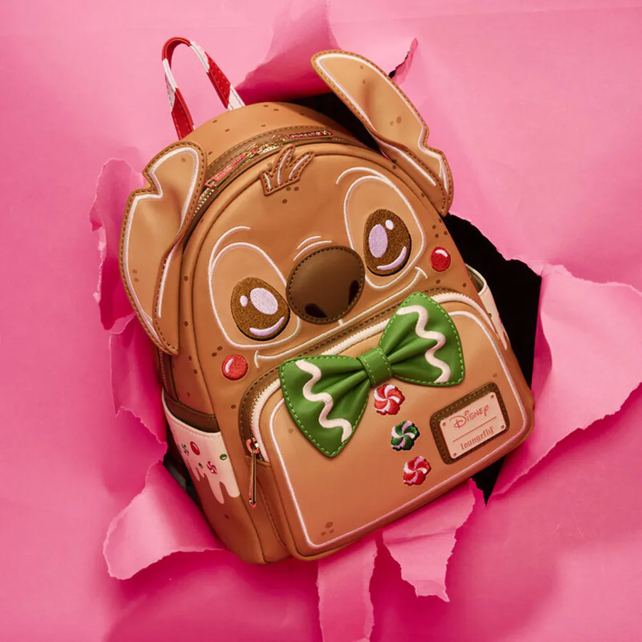 LOUNGEFLY-史迪奇 薑餅人風迷你後背包 WDBK3773