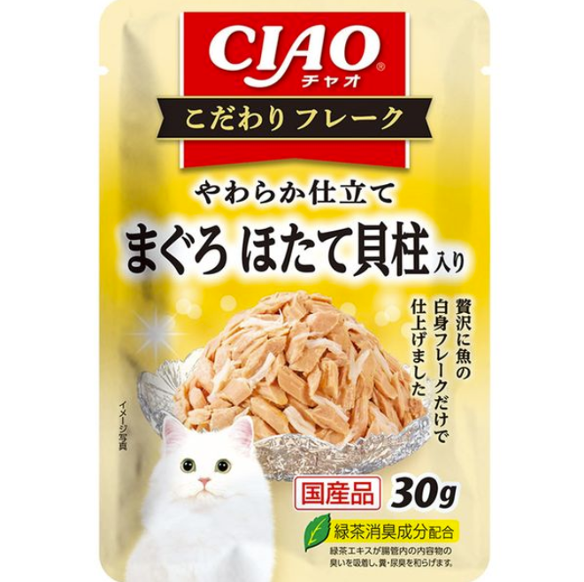 CIAO 貓濕糧 軟包系列．吞拿魚+扇貝30g