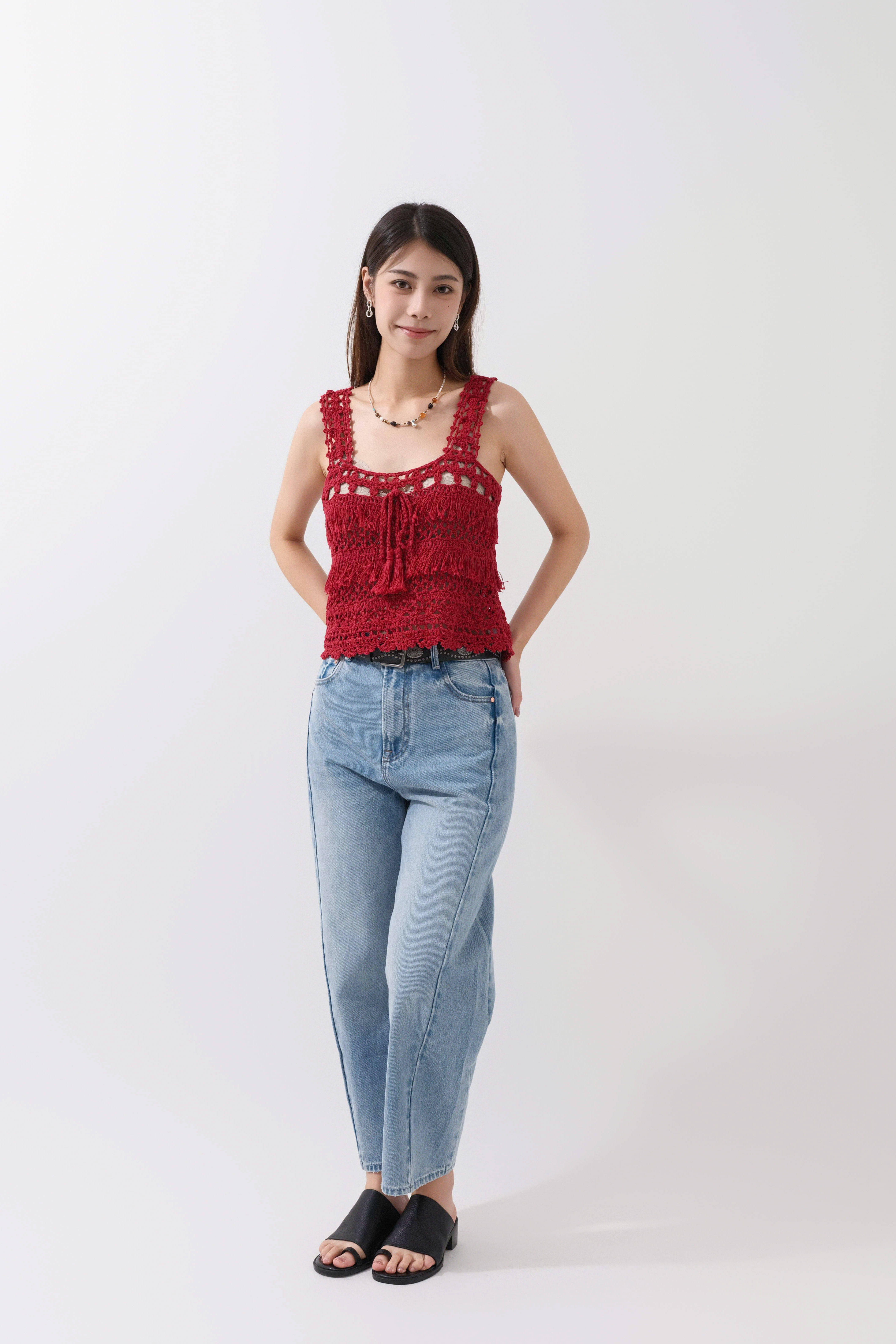 民族蘇蘇手勾線背心  (現貨款式）