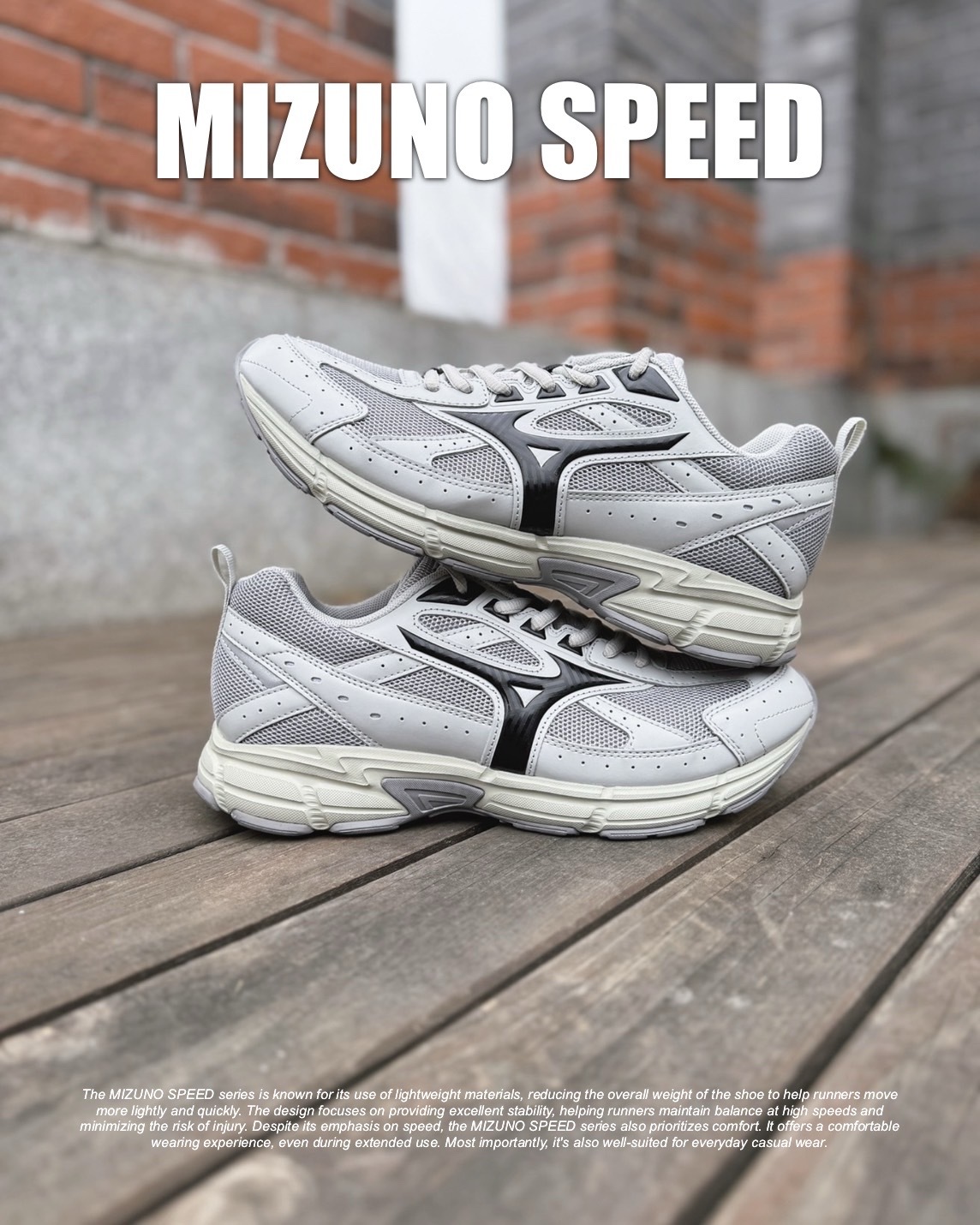 #預購 MIZUNO SPEED 復古慢跑鞋 D1GH223008 灰黑