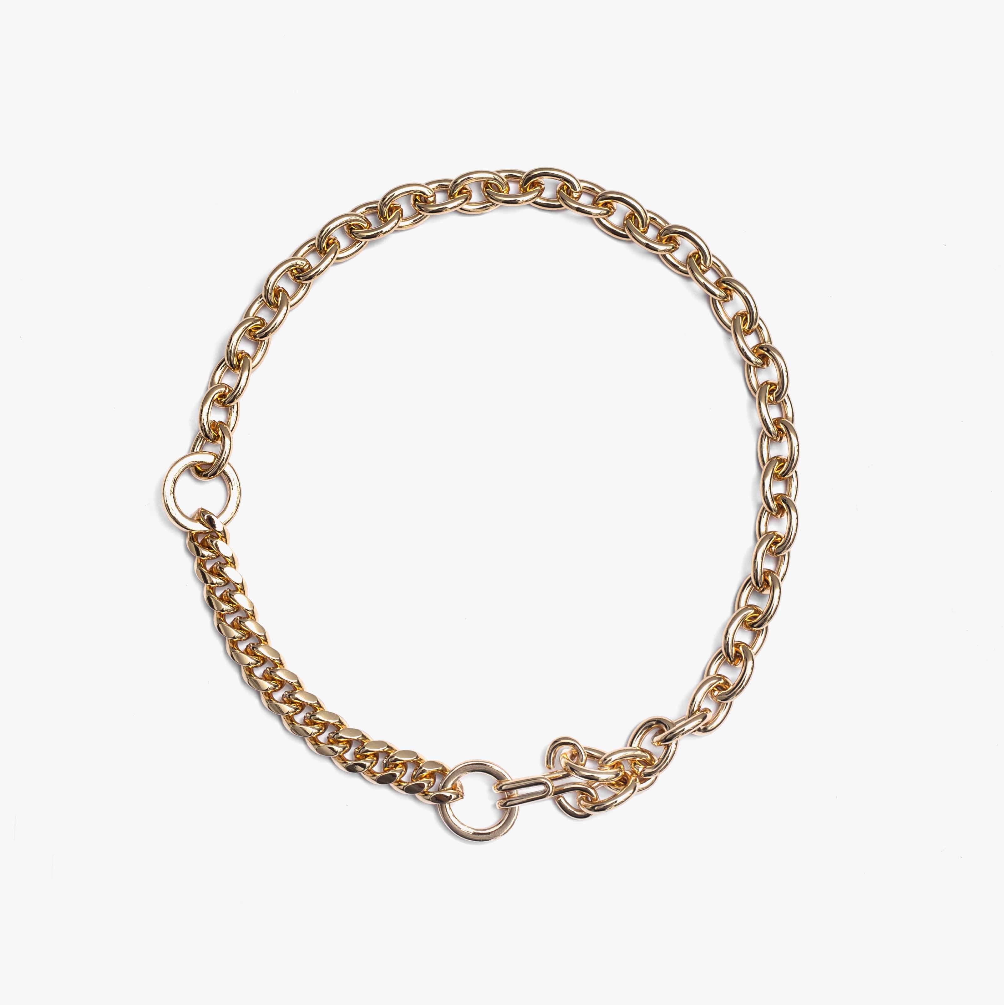 RECOVERY 繞勾雙截項鍊,亮金