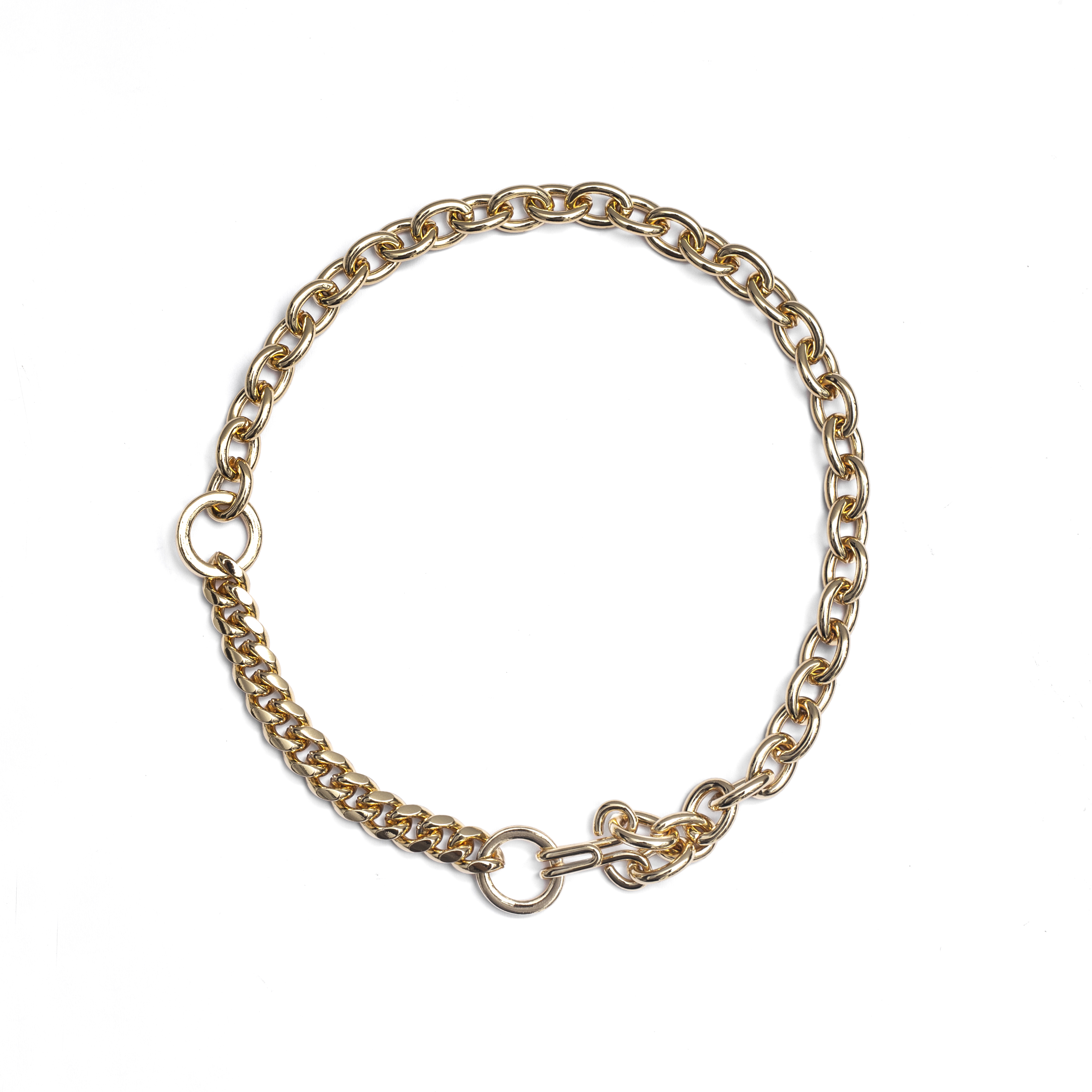 RECOVERY 繞勾雙截項鍊,亮金