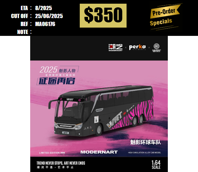 PO-$350 * MODERNART * 1:64 PCCA BUS WRT #6 [OD17/06]