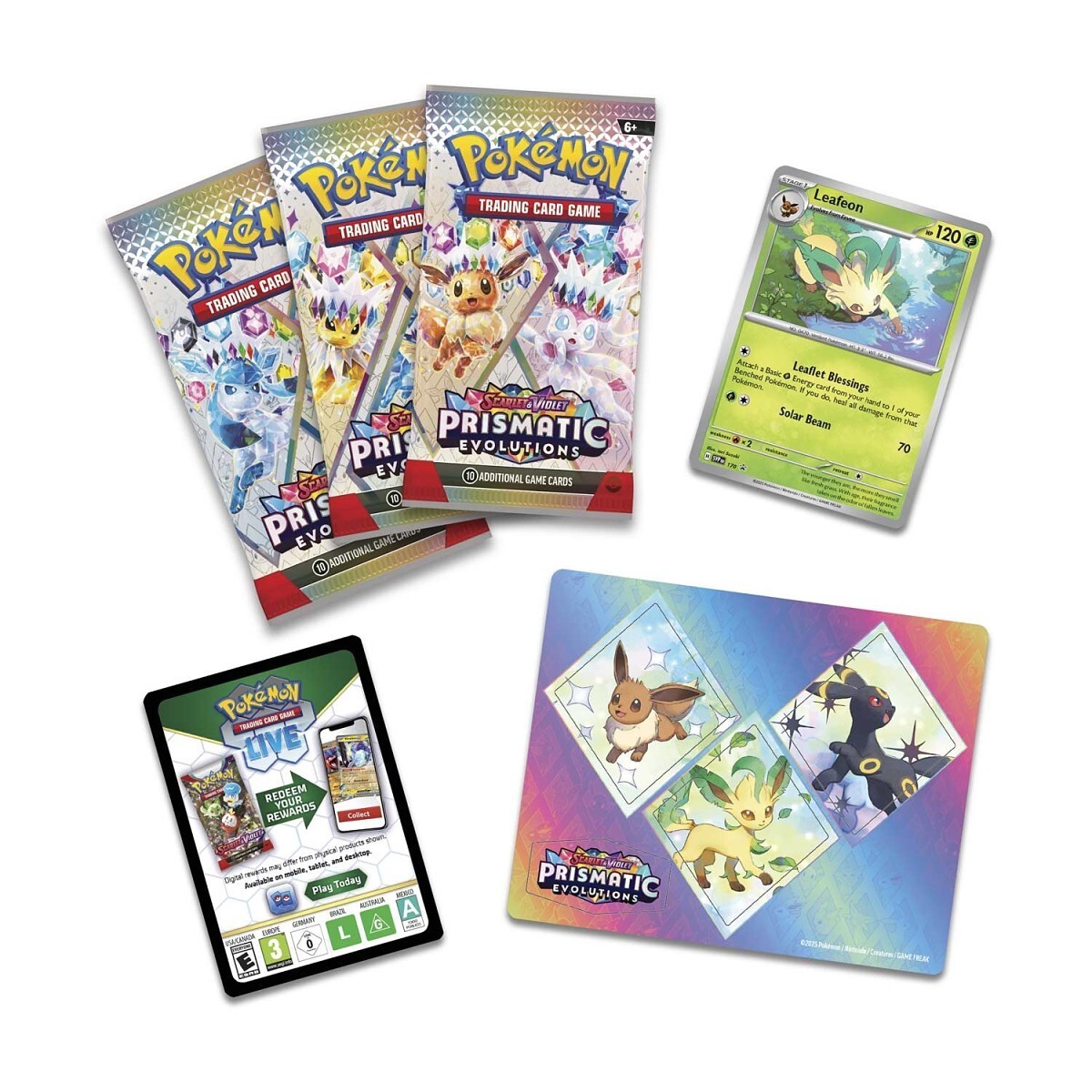 Pokemon Prismatic Evolutions Tech Sticker Collection (Leafeon)