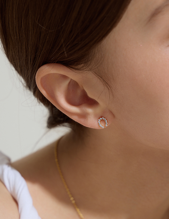 【925純銀】幸運馬蹄U。針式耳環(金)