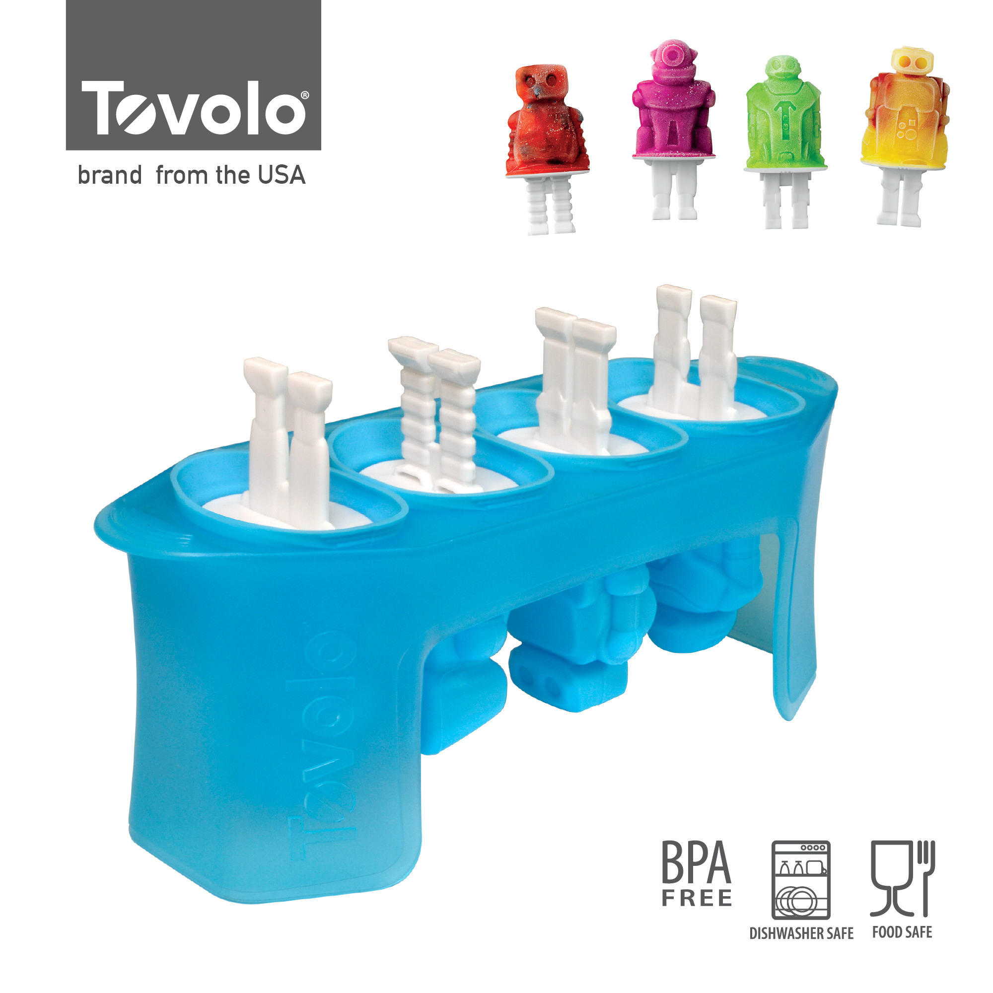 TOVOLO 機械人冰棒模具 (4件裝)