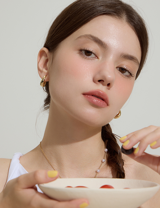 簡約歐美C式。夾式耳環(金)