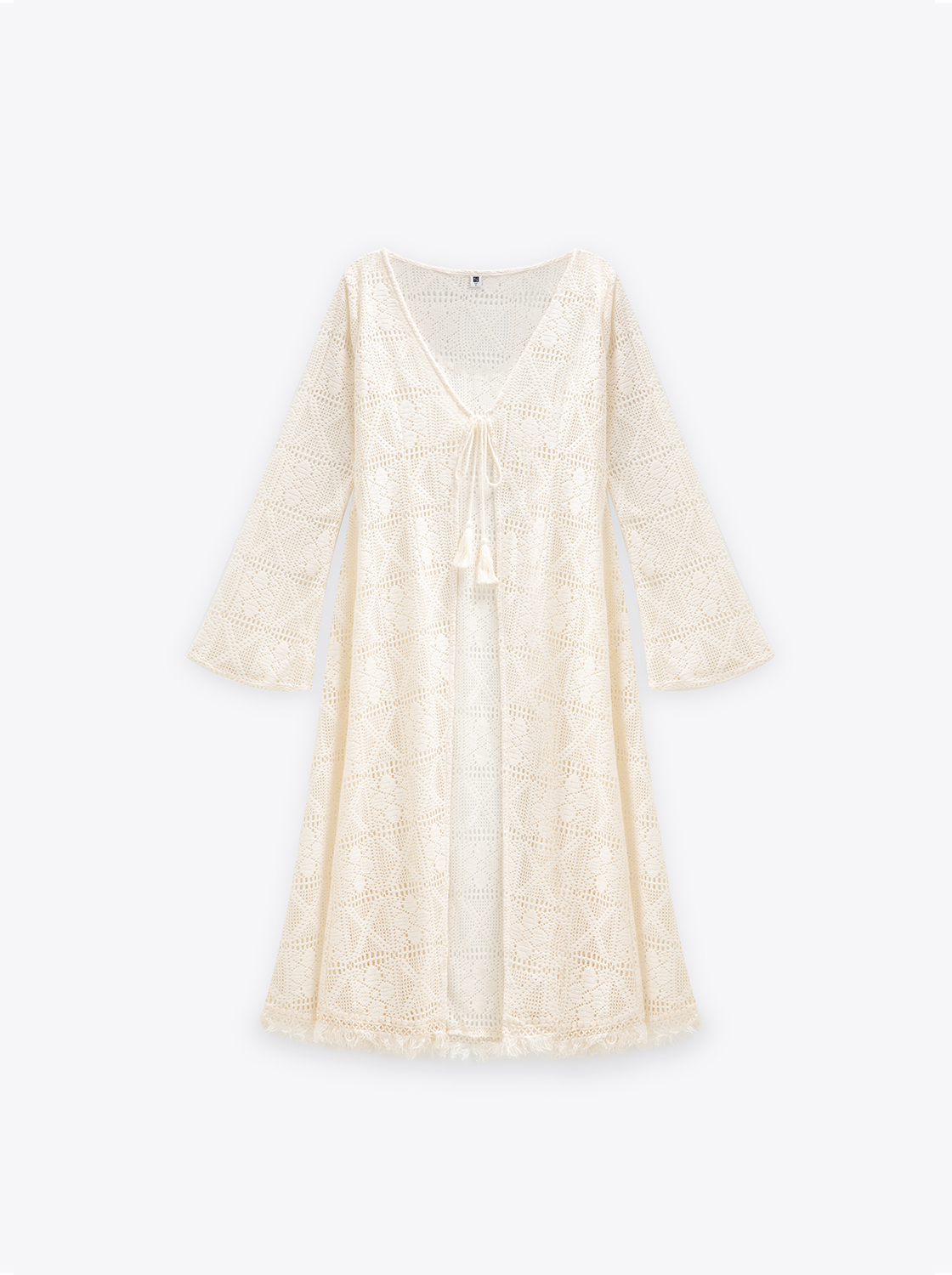 蕾絲透膚長袖罩衫