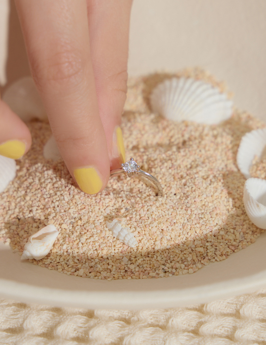 【925純銀】微奢永恆單鑽可調式戒指