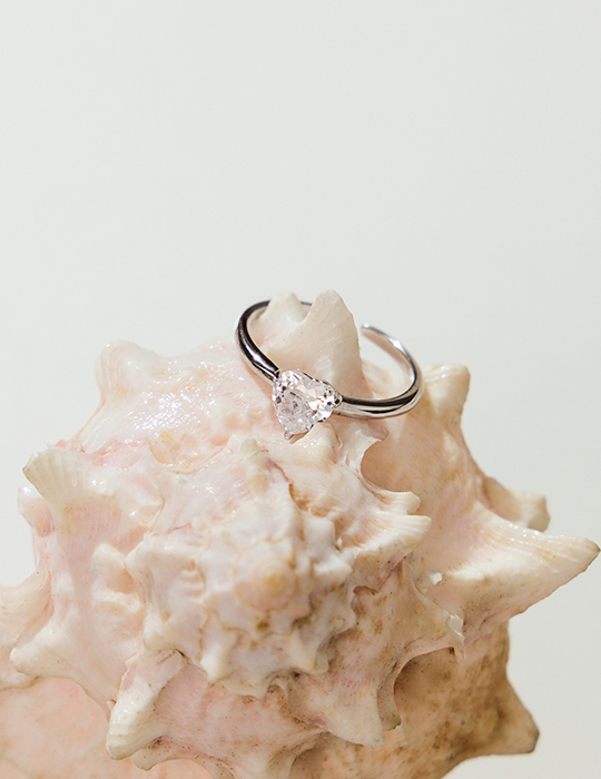 【925純銀】微奢時光心鑽可調式戒指