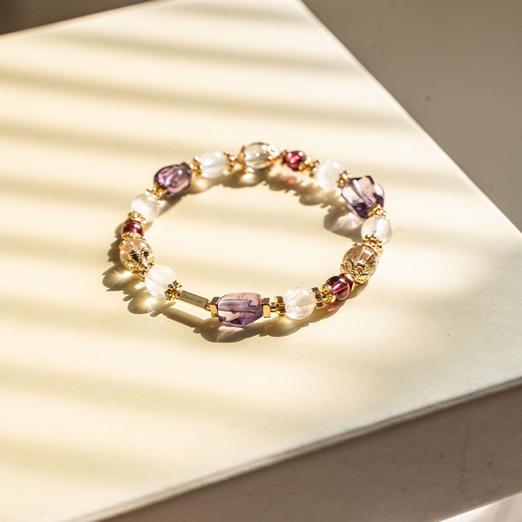 醒來：紫水晶｜紫牙烏｜拉絲紫鋰輝｜銀髮晶｜藍針