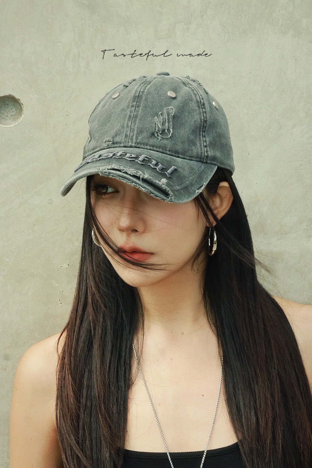 TASTEFUL 品牌 Obsidian 卯釘破壞 立體電繡 老帽