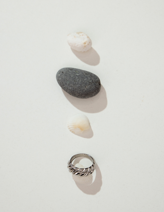 【鈦鋼】優雅海浪曲線戒指