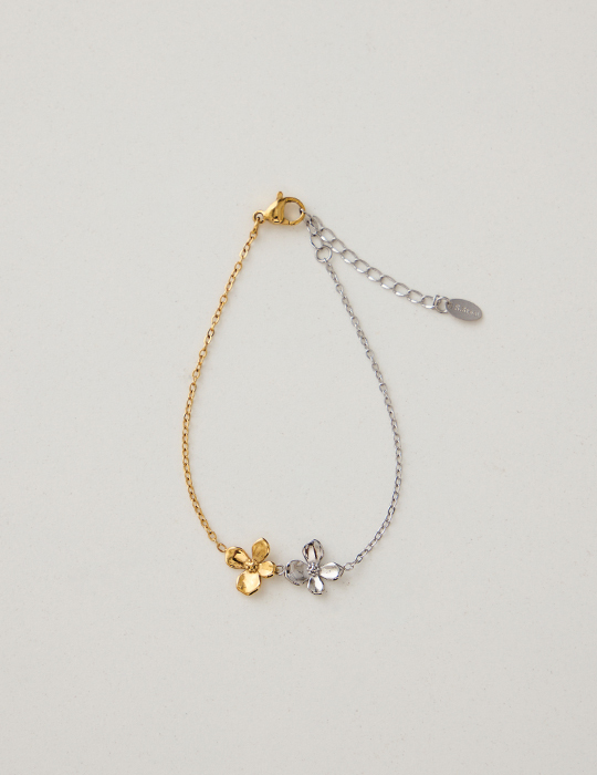 【鈦鋼】雙色交織花語手鍊