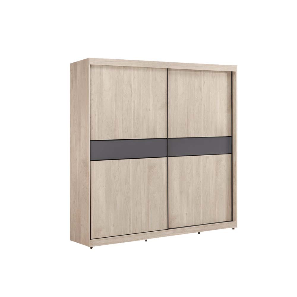 奧拉6尺多功能推門/拉門衣櫃(五吊桿+三格)