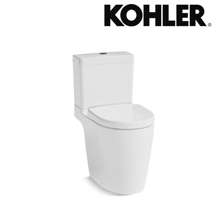 Kohler "Parliament" K-38173H-0 Close-Coupled Rimless Toilet with cistern with slow closing cover
