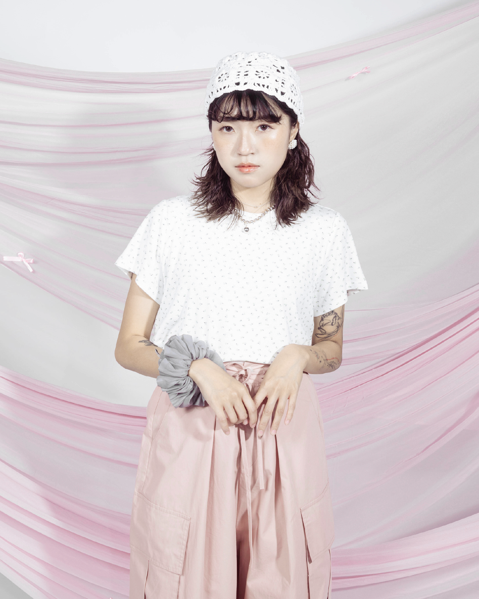 【 Kiki.co made 】 Floral Cotton Tee - White