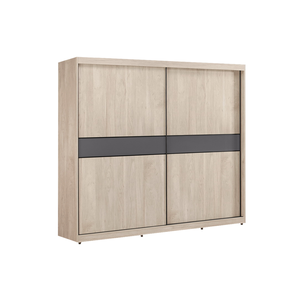 奧拉7尺多功能推門/拉門衣櫃(五吊桿+一抽+三格)