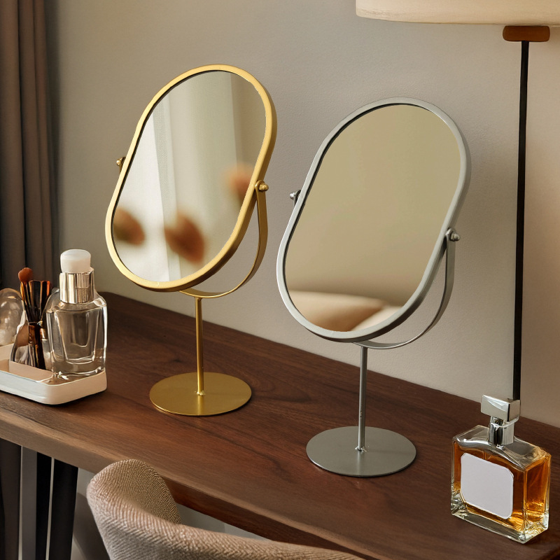 《6046》高顔值輕奢鐵藝收納桌鏡