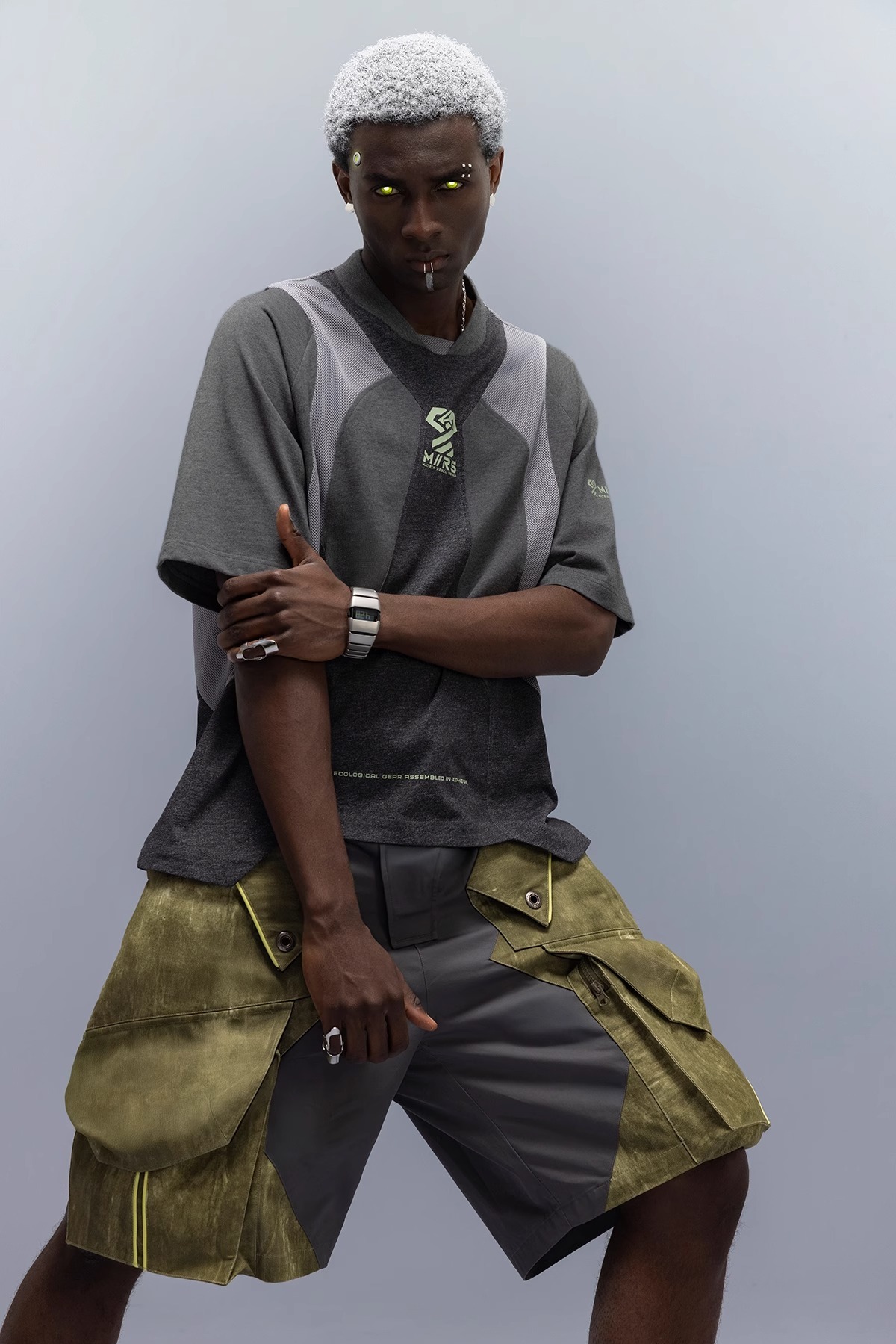 XIPHEVIL「荒野綠蝕化模組水洗多袋功能短褲」