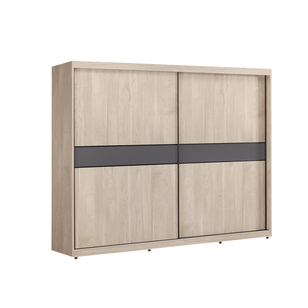 奧拉8尺多功能推門/拉門衣櫃(六吊桿+六格)