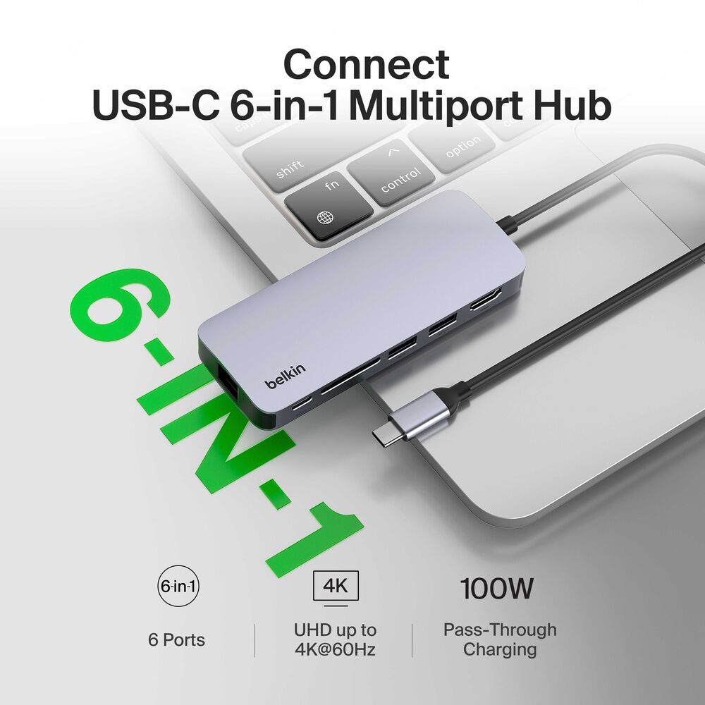 Connect USB-C 6-in-1 Multiport Hub Adapter [AVC008]