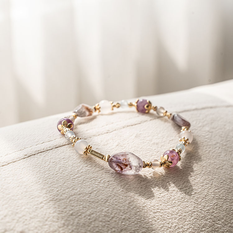 美好or破滅：極光23｜藍兔毛｜紫祖母晶｜灰瑪瑙｜白玉髓