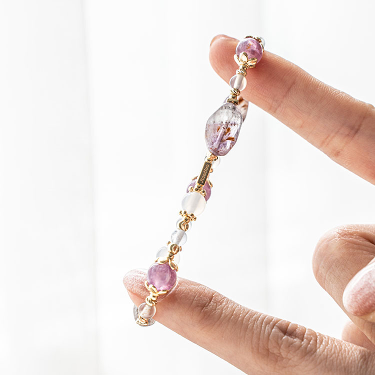 美好or破滅：極光23｜藍兔毛｜紫祖母晶｜灰瑪瑙｜白玉髓