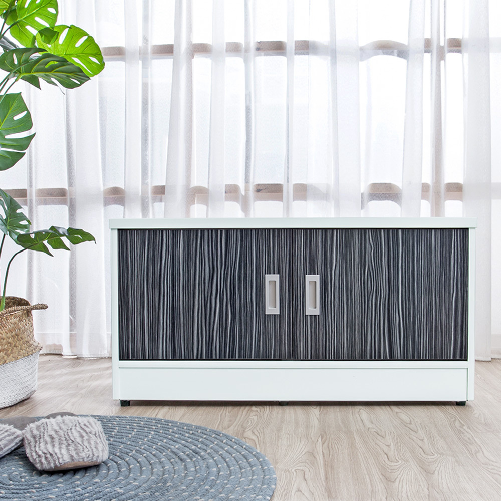 南亞塑鋼-2.8尺二門防水塑鋼坐式鞋櫃/座鞋櫃/收納穿鞋椅