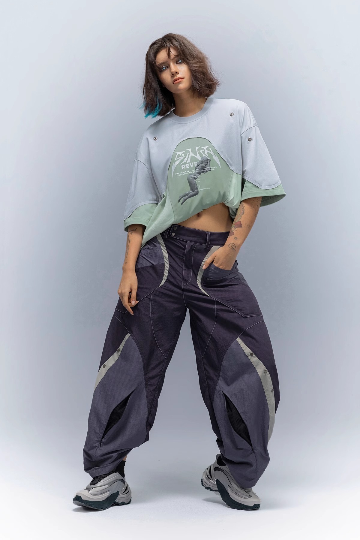 XIPHEVIL「紫晶風刃輕束長褲」