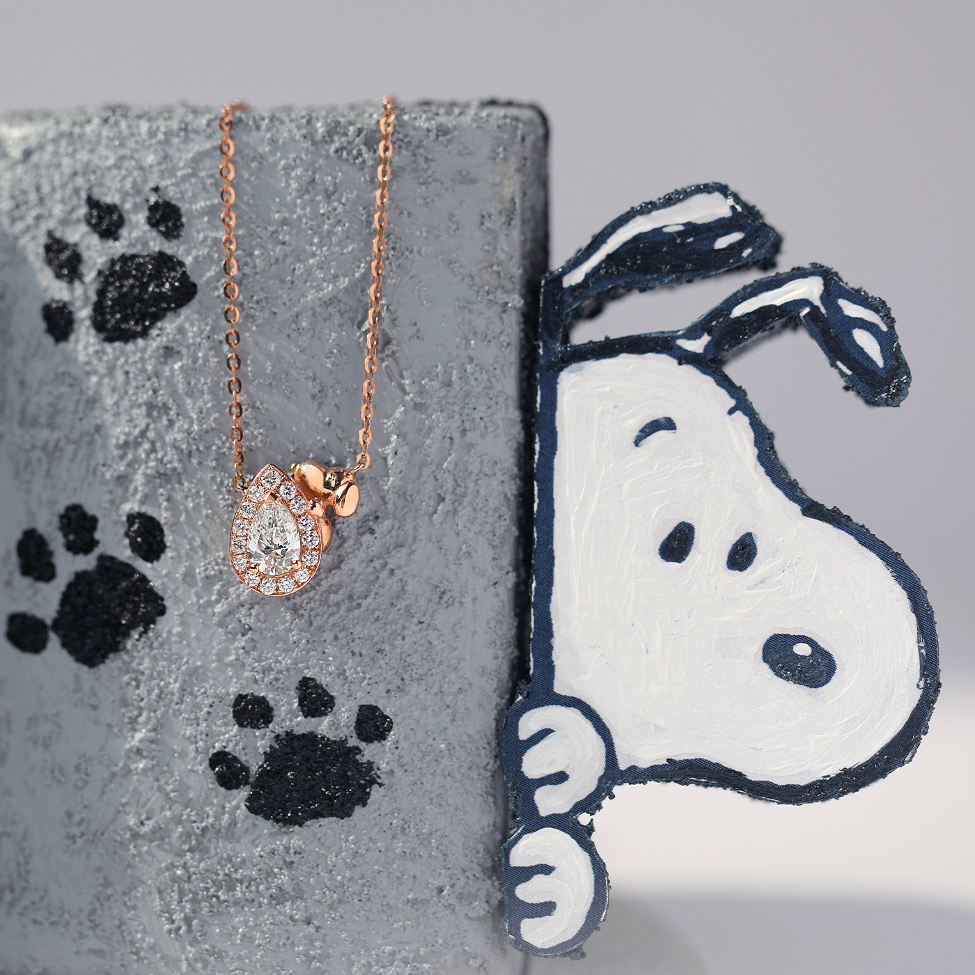 SNOOPY｜依偎光芒 — GIA50分鑽石項鍊