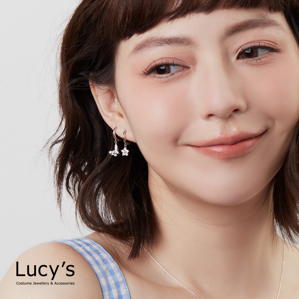 蝶戀花徑 易扣耳環 (二色) (121080/121081)