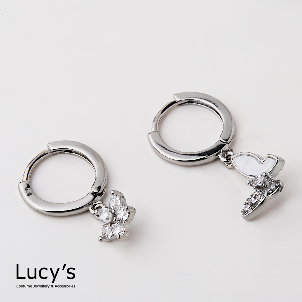 蝶戀花徑 易扣耳環 (二色) (121080/121081)