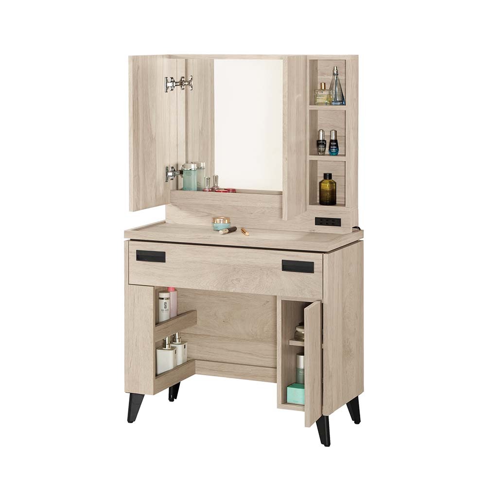 奧拉2.5尺化妝桌/鏡台/梳妝台(附收納化妝椅)