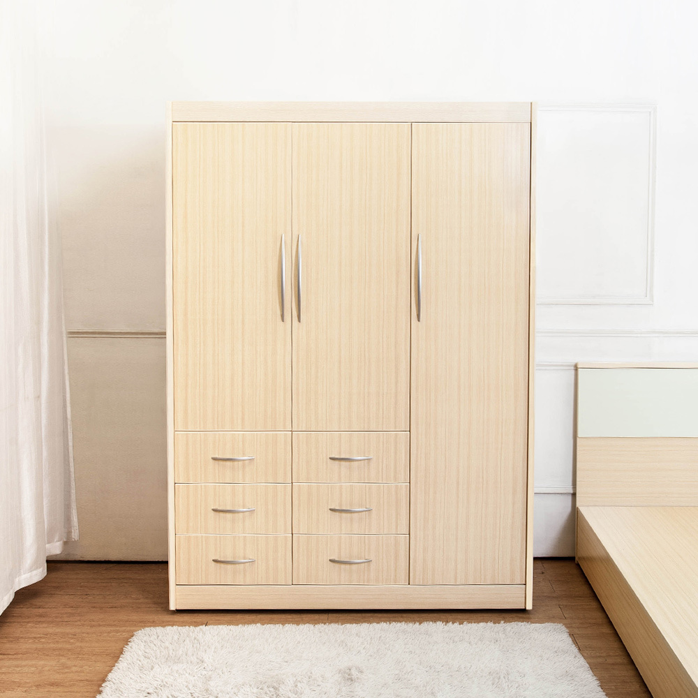 南亞塑鋼-4.7尺三開門六抽塑鋼衣櫃