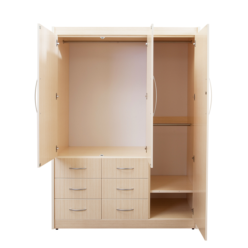 南亞塑鋼-4.7尺三開門六抽塑鋼衣櫃