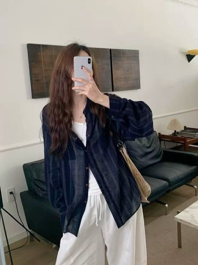 上衣丨法式感條紋防曬襯衫
