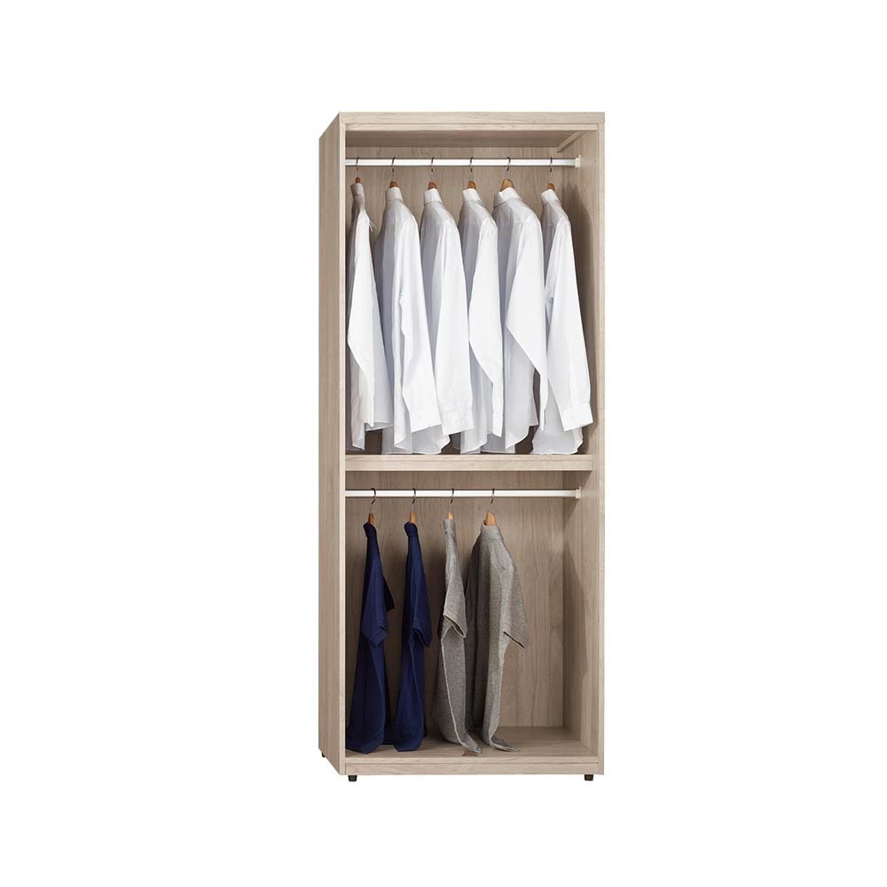 波恩2.7尺二門衣櫃(雙吊桿)