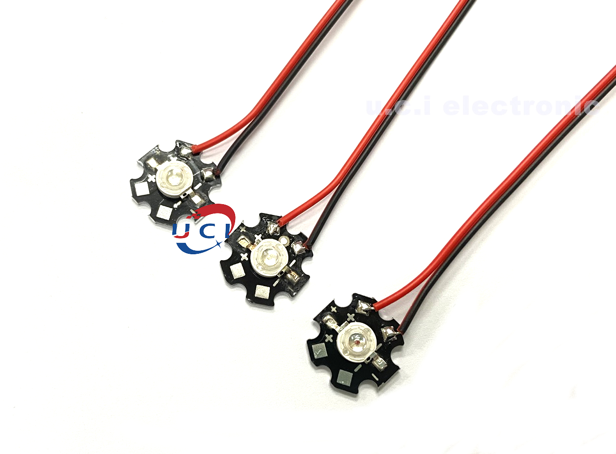 【UCI電子】(A-3)大功率LED燈珠帶線帶鋁基板1W 1瓦 燈板20MM帶線15公分