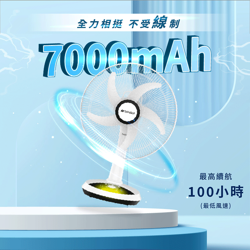 【SANSUI山水】14吋充電式驅蚊DC電風扇SDF-14M01