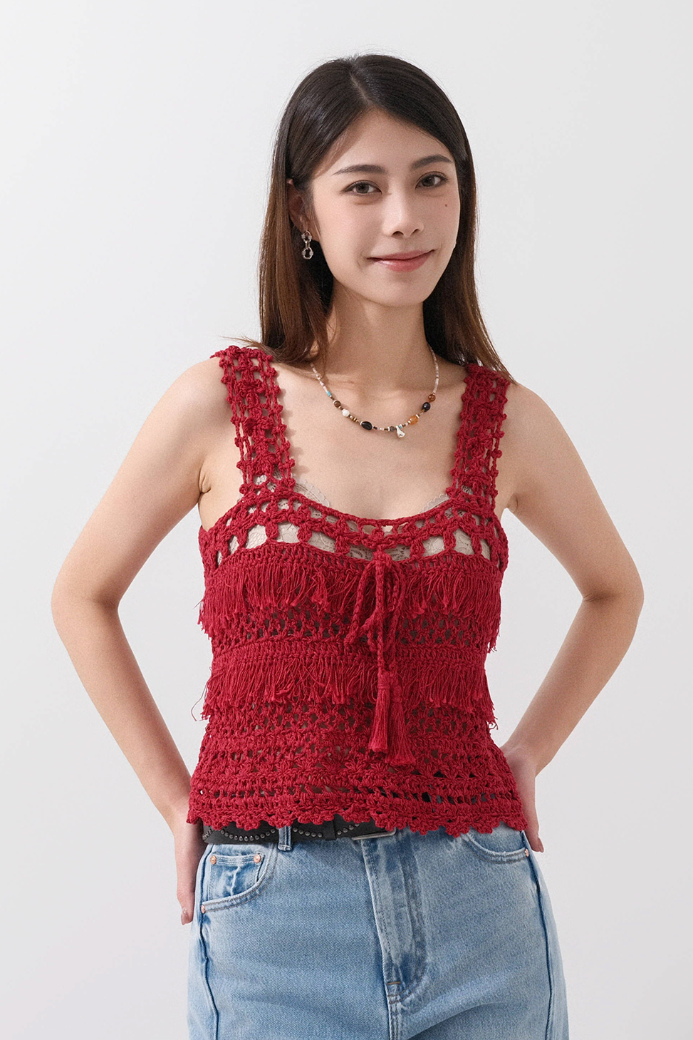 民族蘇蘇手勾線背心  (現貨款式）