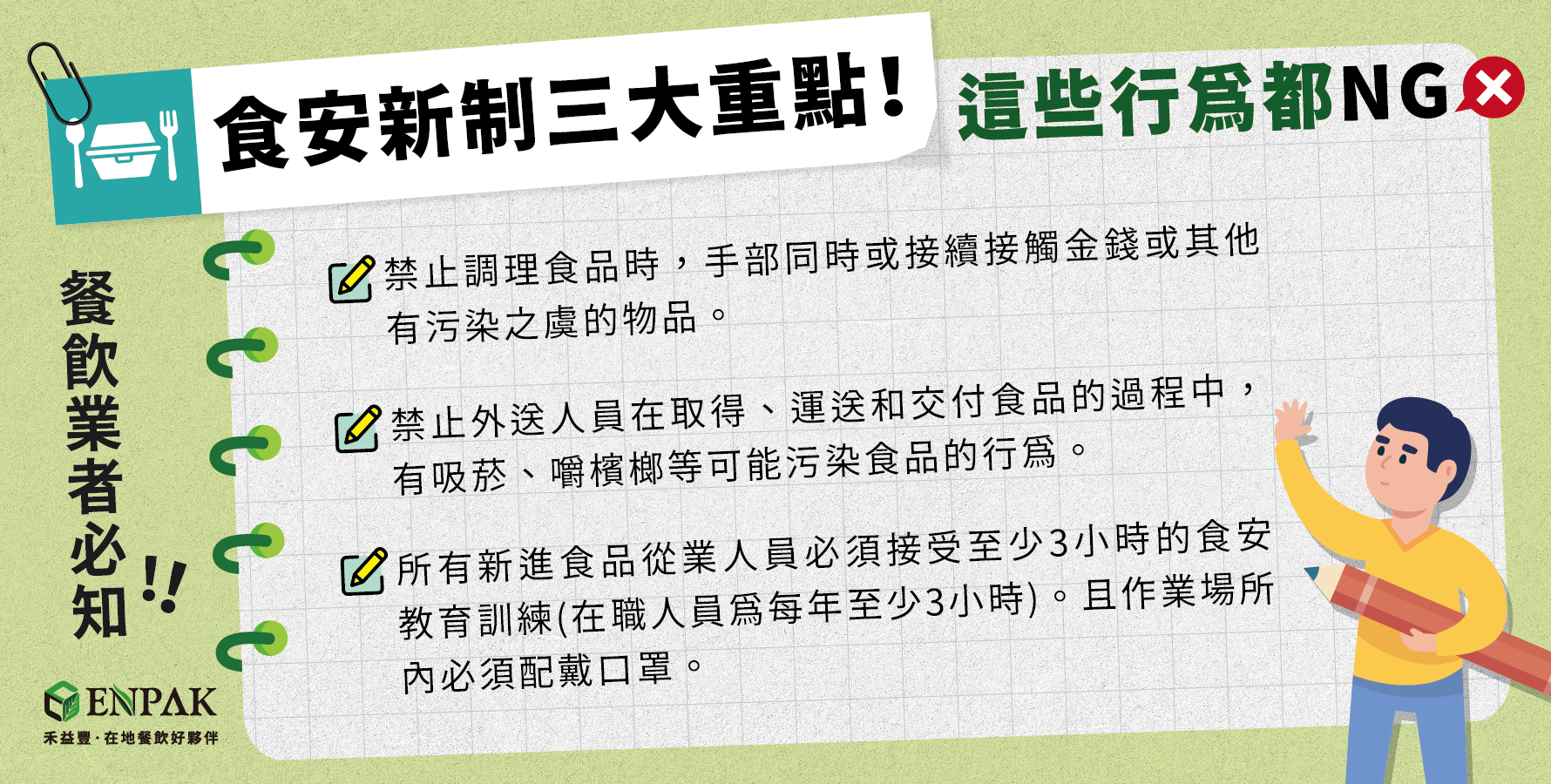 餐飲業者必知！ 食安新制三大重點！這些行為都NG！