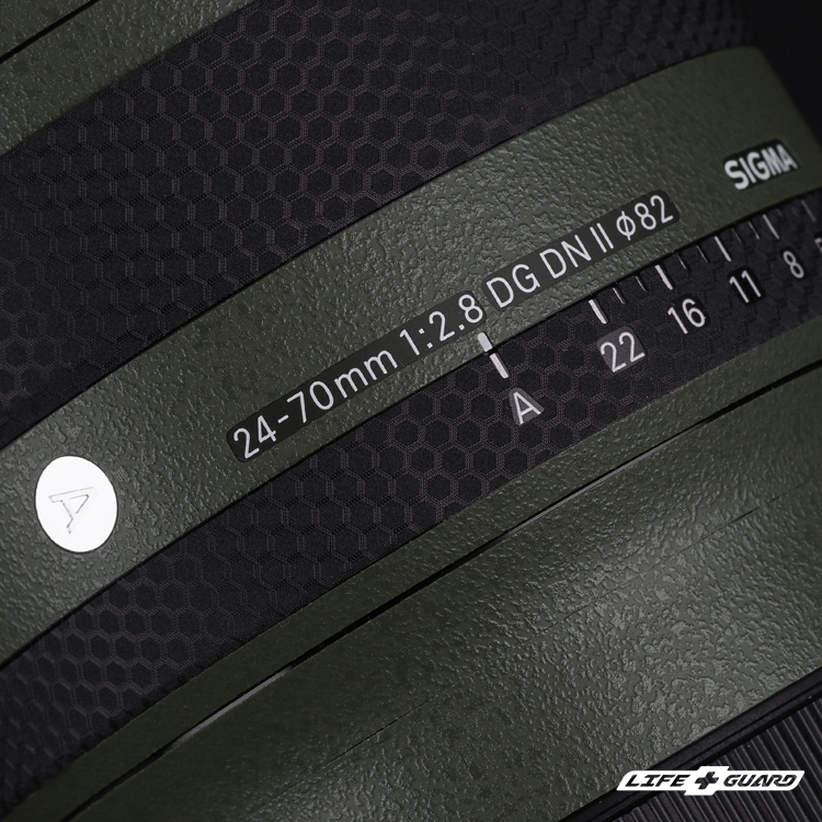SIGMA 24-70mm F2.8 DG DN II 貼膜質感特寫，LIFE+GUARD 設計風格