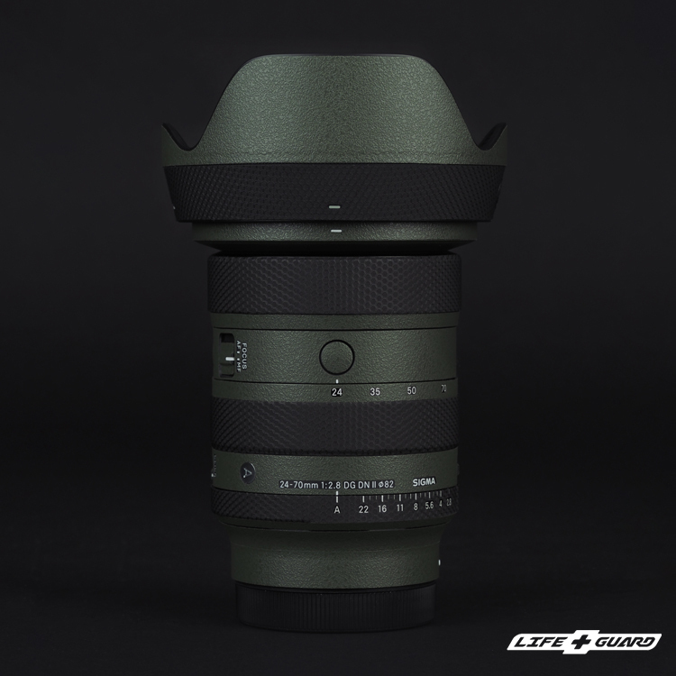 LIFE+GUARD 鏡頭貼膜安裝示意，適用 SIGMA 24-70mm F2.8 DG DN II