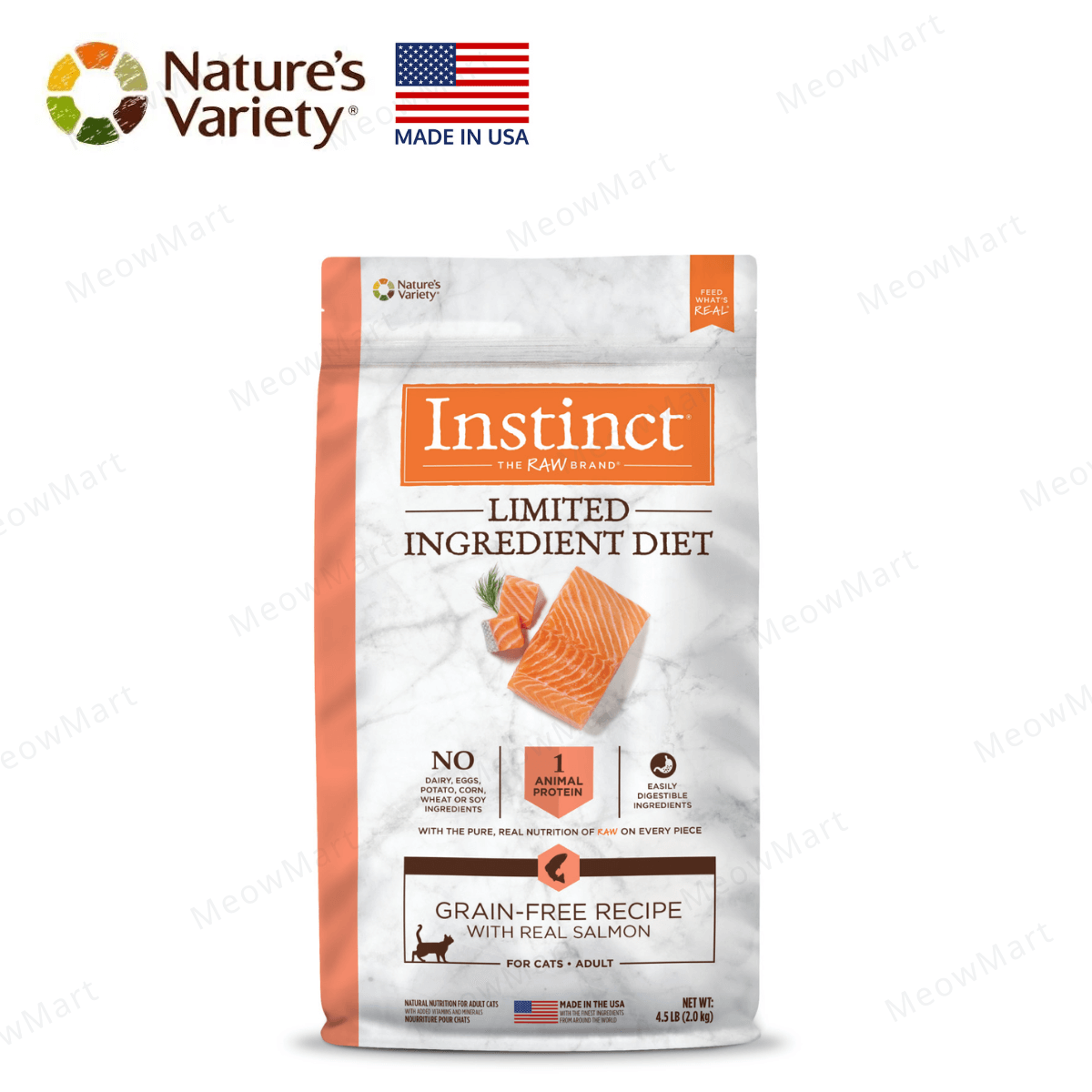 Instinct 單一蛋白無穀物貓糧 (三文魚) 4.5lbs